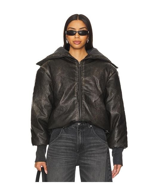 Jaded London Black Puffer Bomber