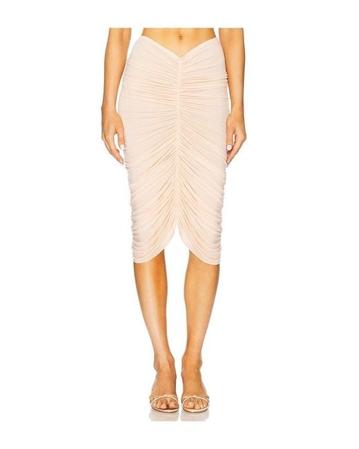 Norma Kamali White Minirock Mit Gesmoktem Bund