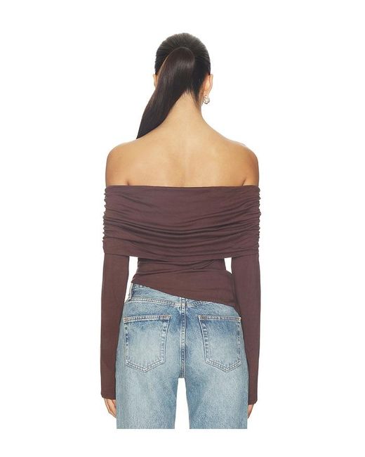 MORE TO COME Blue Andrea Off Shoulder Top