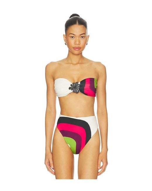 Cala De La Cruz Women's Red Maple Bikini Top