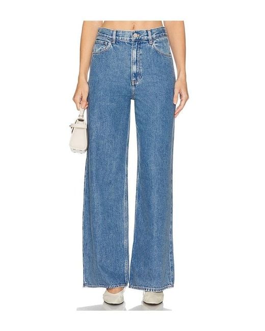 Theory Blue High Waist Wide Leg Jean