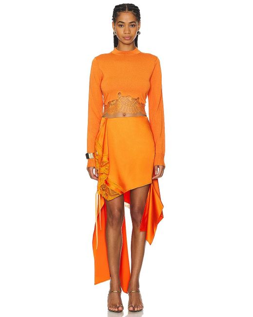Monse Deconstructed Skirt Orange