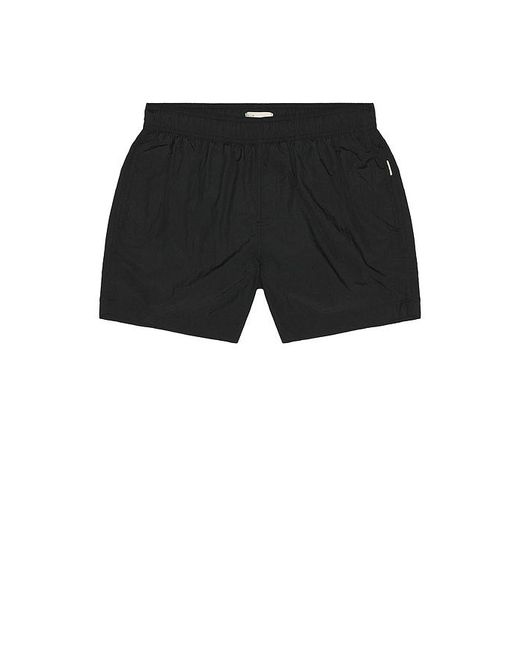 Onia Black Nylon Crinkle 5 Swim Trunk for men