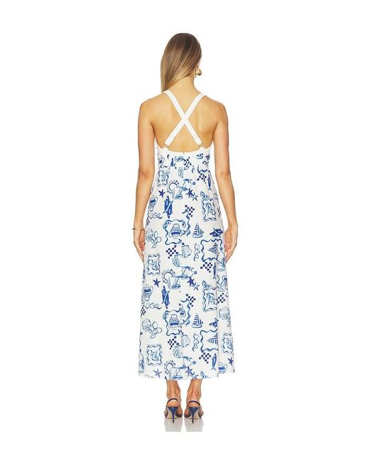 MINKPINK Blue Baci Cross Back Midi Dress