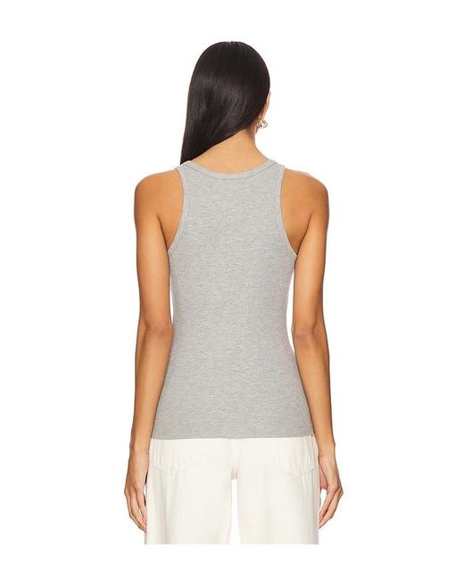 ÉTERNE Gray High Neck Fitted Tank Top