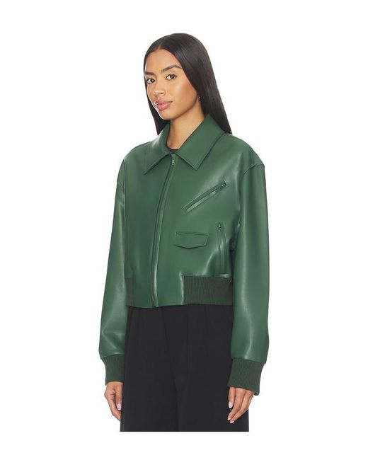 Norma Kamali Green Zip Front Classic Cropped Jacket