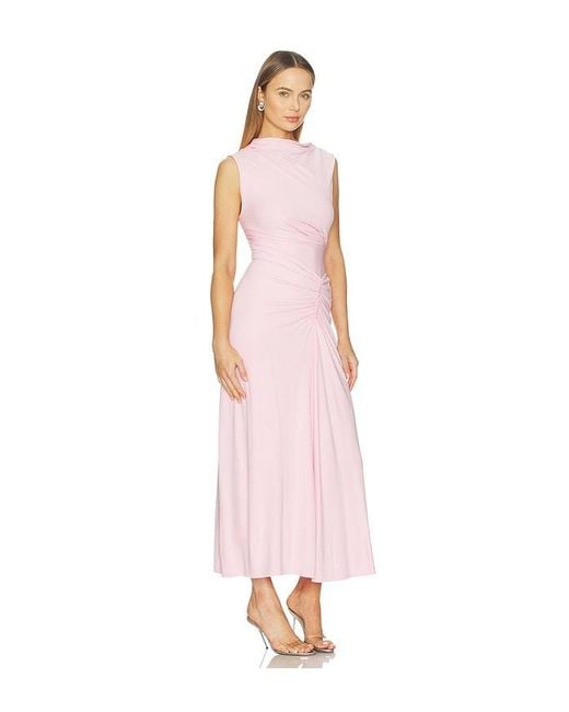 Jonathan Simkhai Pink Acacia Draped Jersey Dress