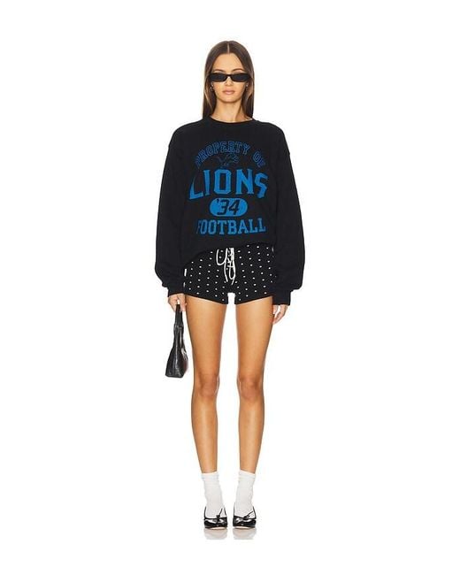 Junk Food Blue Lions Property Crew Fleece Sweatshirt