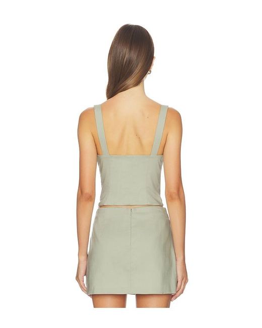GOOD AMERICAN Green The Linen Corset Top