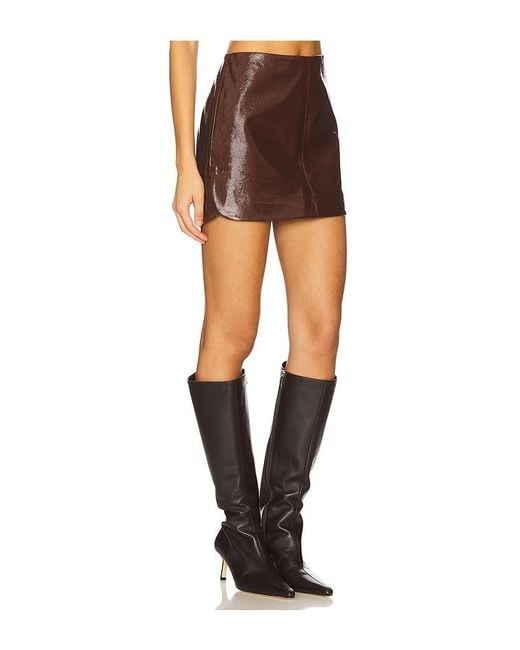 Simon Miller Black Nini Faux Patent Skirt