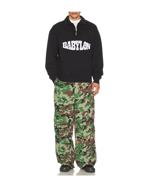 Babylon Black Half Zip Pullover Sweater for men