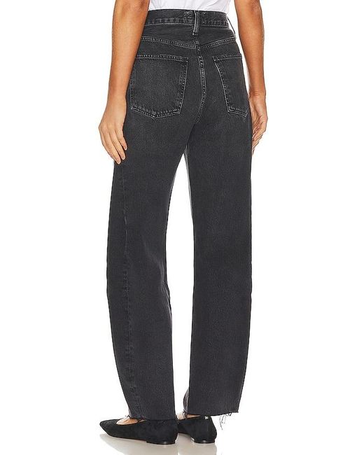 Agolde Black Luna Pieced Wide Leg Jeans