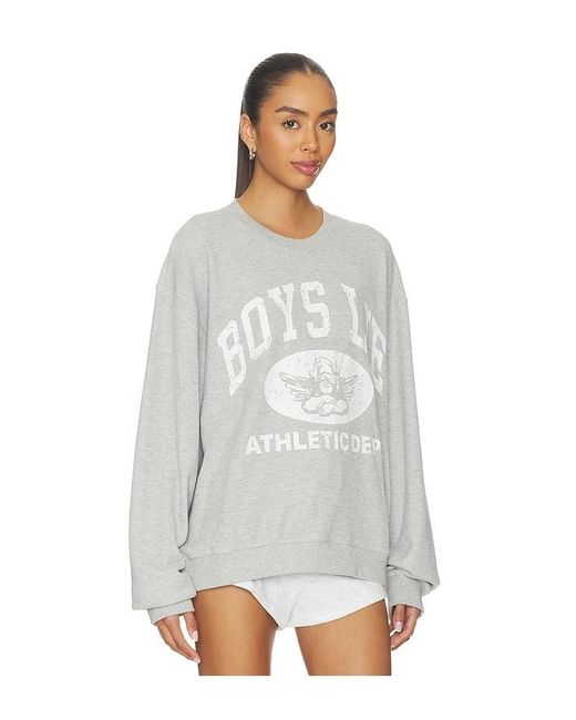 Boys Lie White Athletic Dept V3 Kara Crewneck Sweatshirt