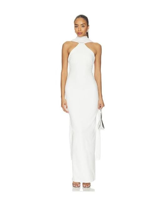 Nookie White Martini High Neck Gown