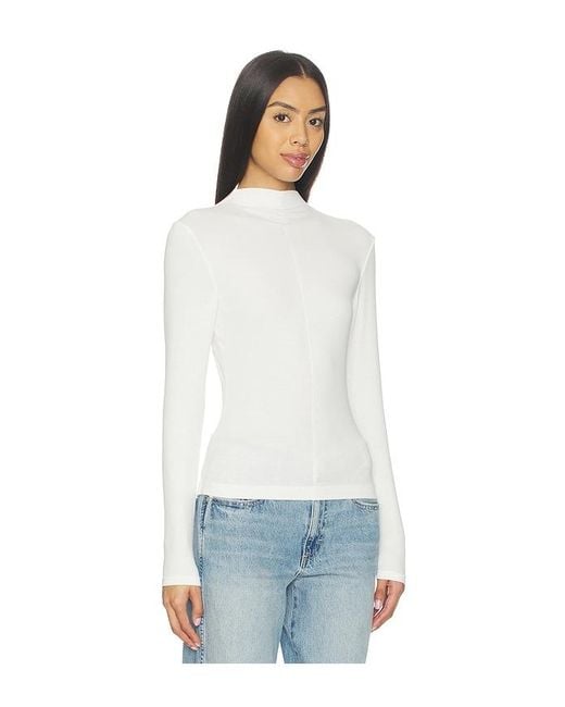 Pistola White Dara Long Sleeve Funnel Neck Top
