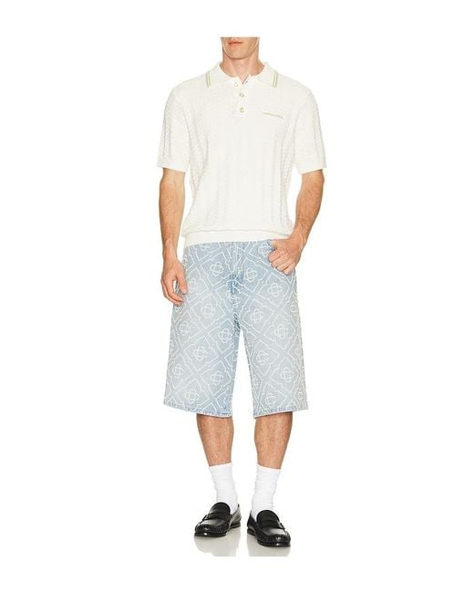 Casablanca Blue Pearl Denim Shorts for men