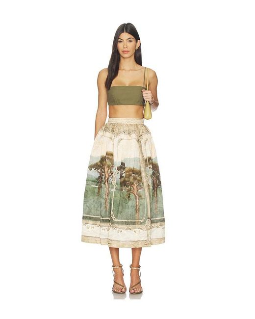 Agua Bendita Natural Tangelo Paraiso Midi Skirt