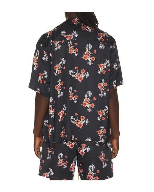 Rhude Black Turbo Floral Button-Up Shirt for men