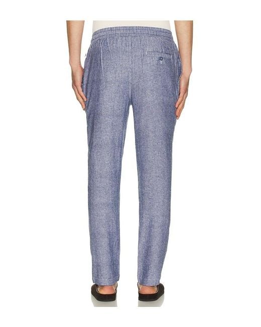 Vintage Summer Blue Linen Pants for men