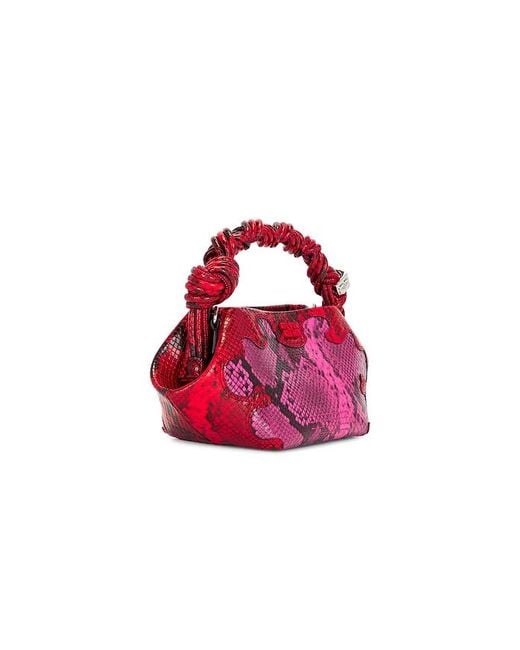 Ganni Red Bou Mini Snake Bag