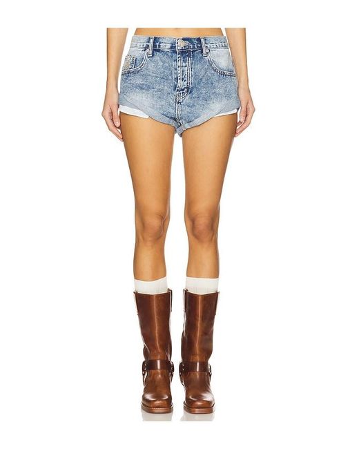 One Teaspoon Blue Bandits Low Waist Denim Short