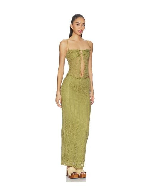 MORE TO COME Green Lali Maxi Skirt Set