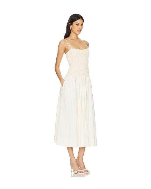 LPA White Stacci Midi Dress