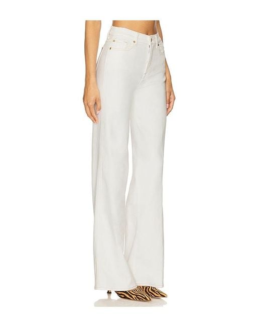 7 For All Mankind White Lotta Wide Leg Jeans