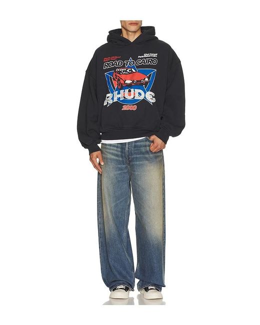 Rhude Blue Road To Cairo Hoodie for men