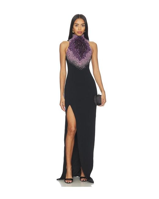 Balmain Blue Amethyst Pearl Embroidered Dress