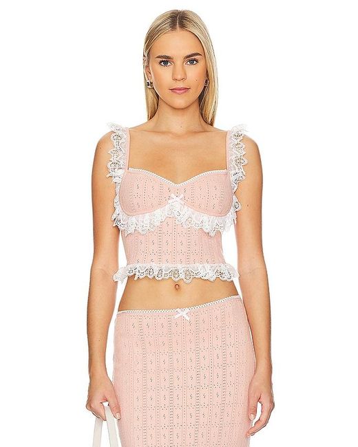 For Love & Lemons Pink Andy Top