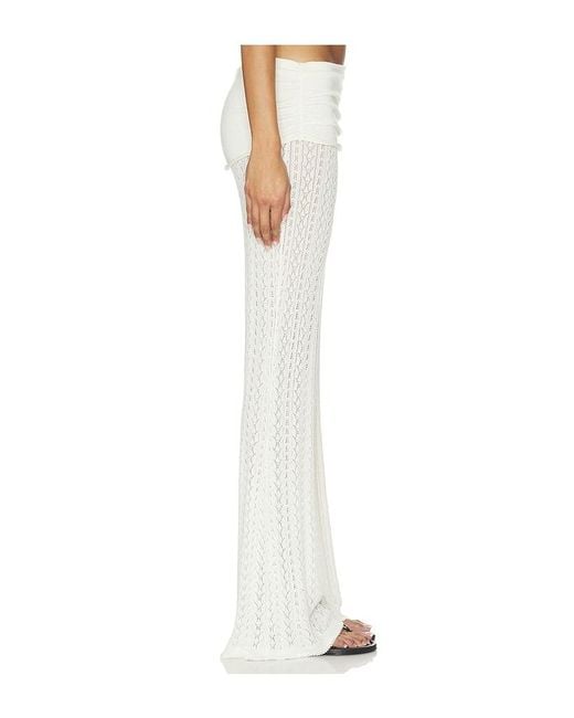 Tularosa White Erin Pointelle Knit Pant