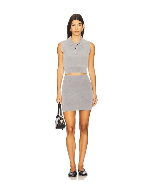 Alexander Wang Gray Mini Skirt With Embossed Logo