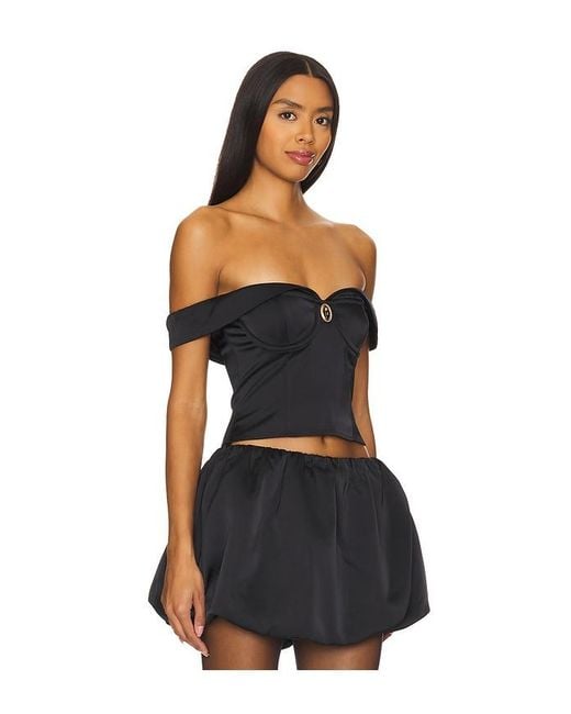MAJORELLE Black Satin Underwire Camisole Top