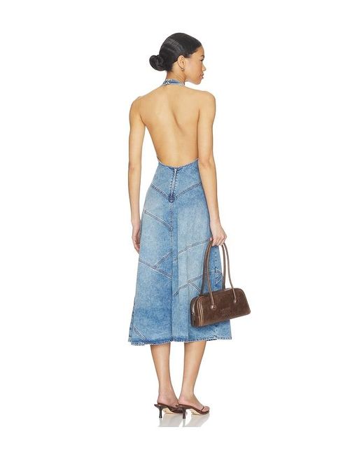 EB DENIM Blue Delphi Pieced Halter Dress