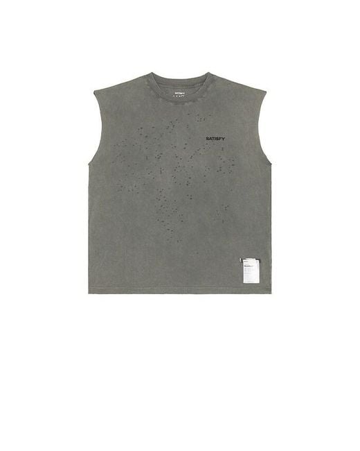 Satisfy Gray Mothtech Muscle Tee for men