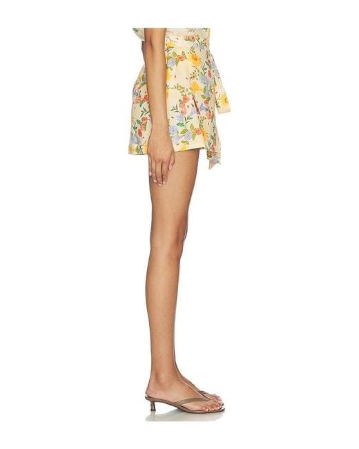 VERANDAH Yellow Mini Wrap Skirt