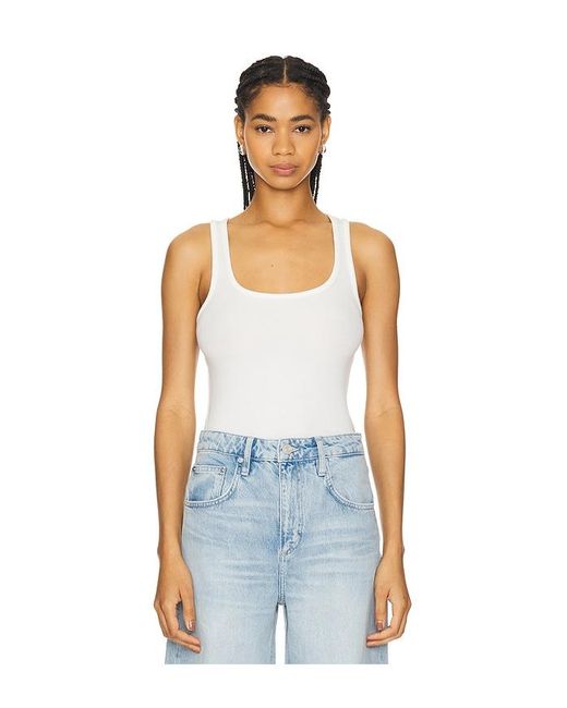 FRAME Blue Rib Scoop Neck Tank