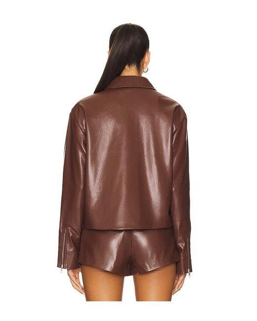 House of Harlow 1960 Brown X Revolve Rapha Faux Leather Jacket