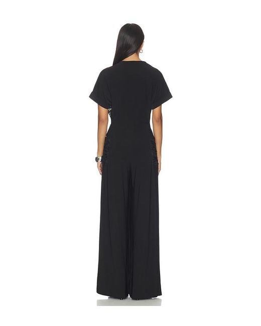 Norma Kamali Black Geralyn Short Sleeve Jumpsuit