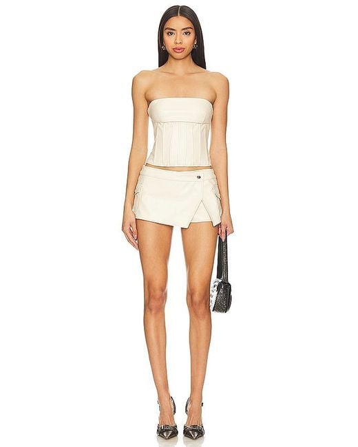 superdown White Odessa Leather Skort