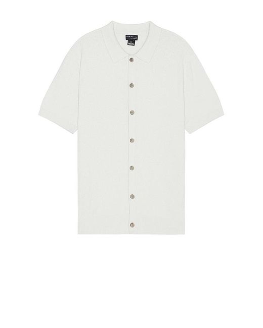 Club Monaco White Short Sleeve Micro Boucle Shirt for men