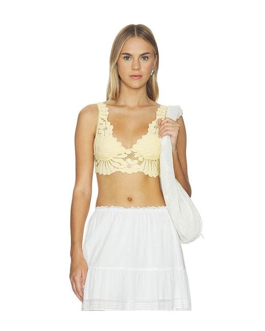Free People White X Intimately Fp Petal Party Plunge Bralette