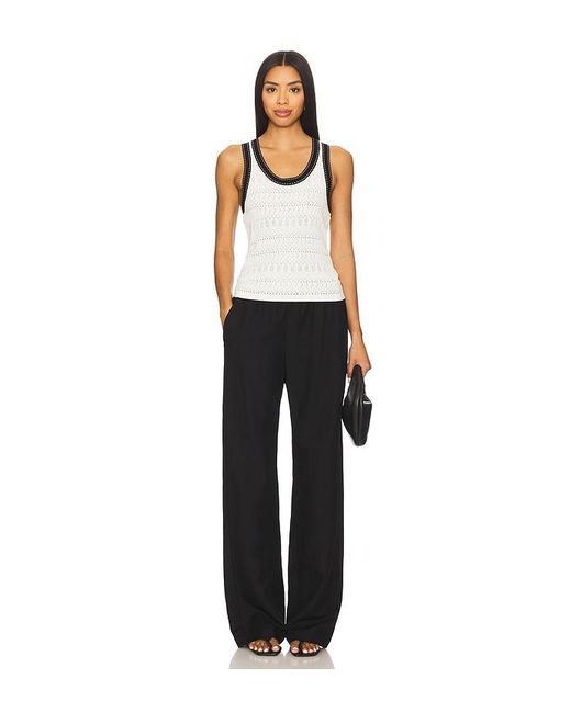 Autumn Cashmere White Tanktop Aus Pointelle-Strick Mit Racerback Und Ziernähten