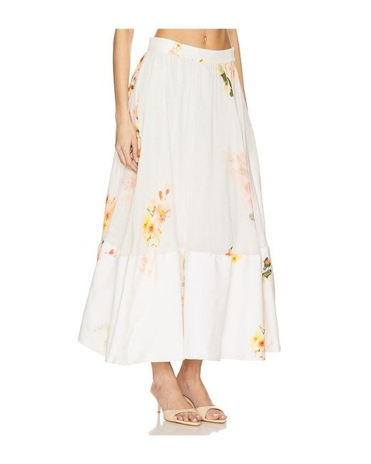 Hemant & Nandita White Midi Skirt