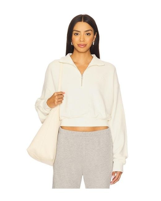 ÉTERNE ハーフジッパースウェットシャツ White