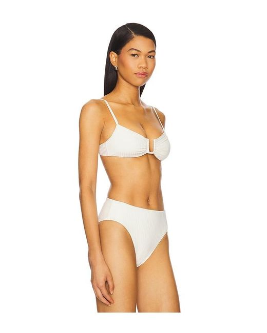 LSPACE Orange Eco Ocean Rib Peyton Bikini Top