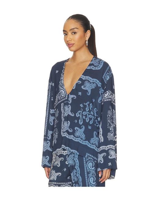 The Attico Blue Paisley Blouse