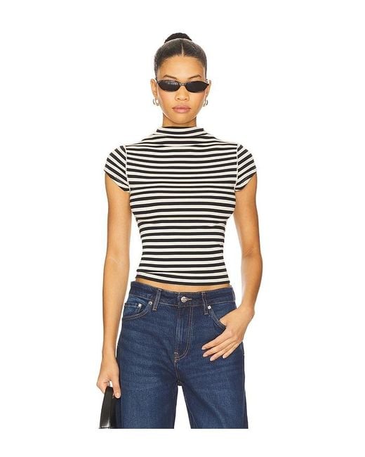 Raya De Camiseta Lola En Color Negro, Blanco Talla (También En M, S, Xl, Xs) Free People de color Blue