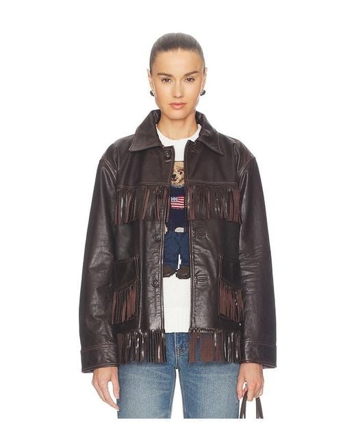 Polo Ralph Lauren Brown Cow Leather Jacket